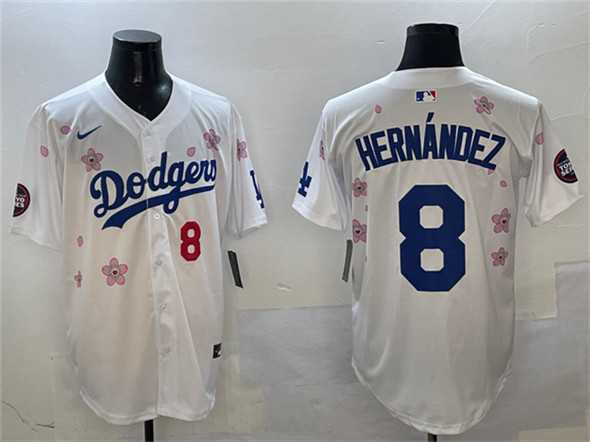 Men%27s Los Angeles Dodgers #8 Enrique Hernandez White 2025 Tokyo Series Limited Stitched Jersey->los angeles dodgers->MLB Jersey